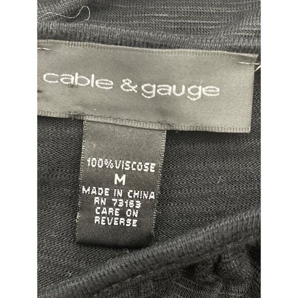 Cable and Gauge Women Black Sheer Ruffle Shoulder Sleeveless Top Size M - Picture 5 of 6